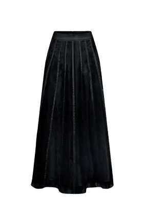 Amaryllis High-Waist A-Line Maxi Skirt in Organza