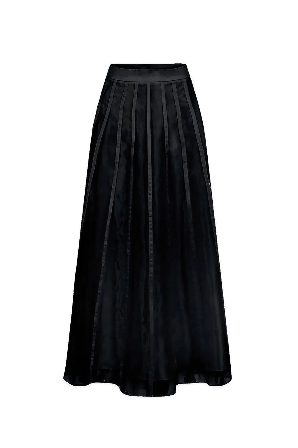 Amaryllis High-Waist A-Line Maxi Skirt in Organza