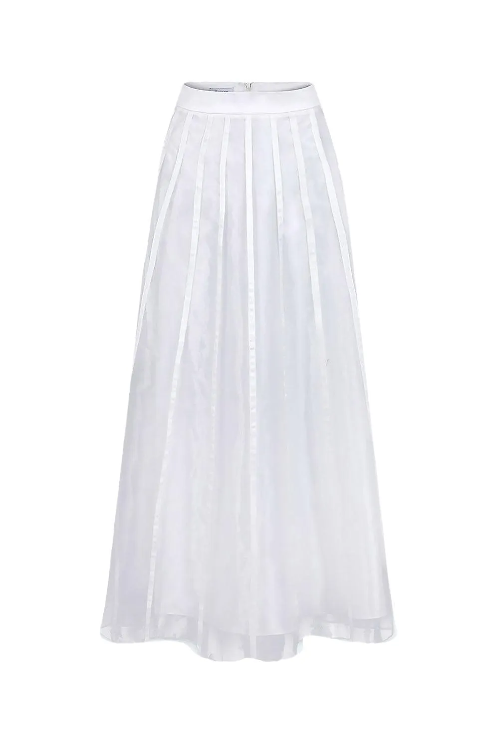 Amaryllis High-Waist A-Line Maxi Skirt in Organza