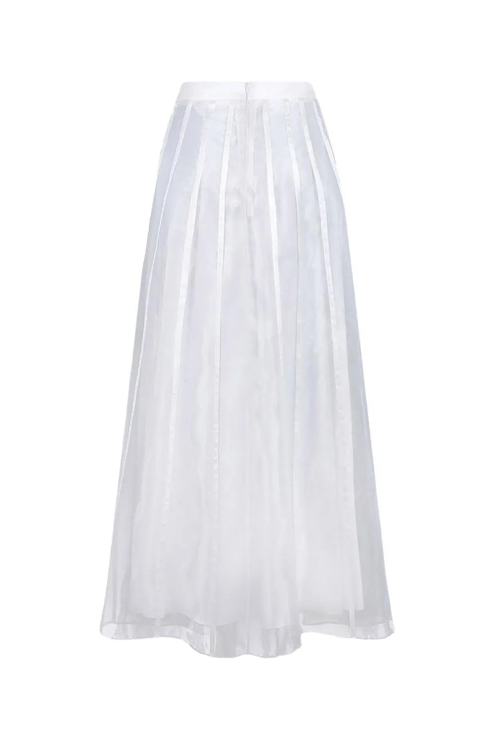 Amaryllis High-Waist A-Line Maxi Skirt in Organza