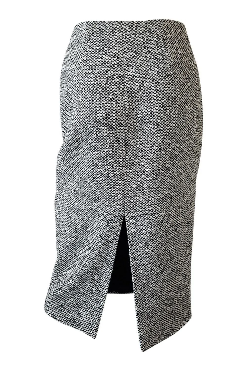 Emanuel Ungaro Vintage Black and White Tweed Pencil Skirt, Italian Size 34