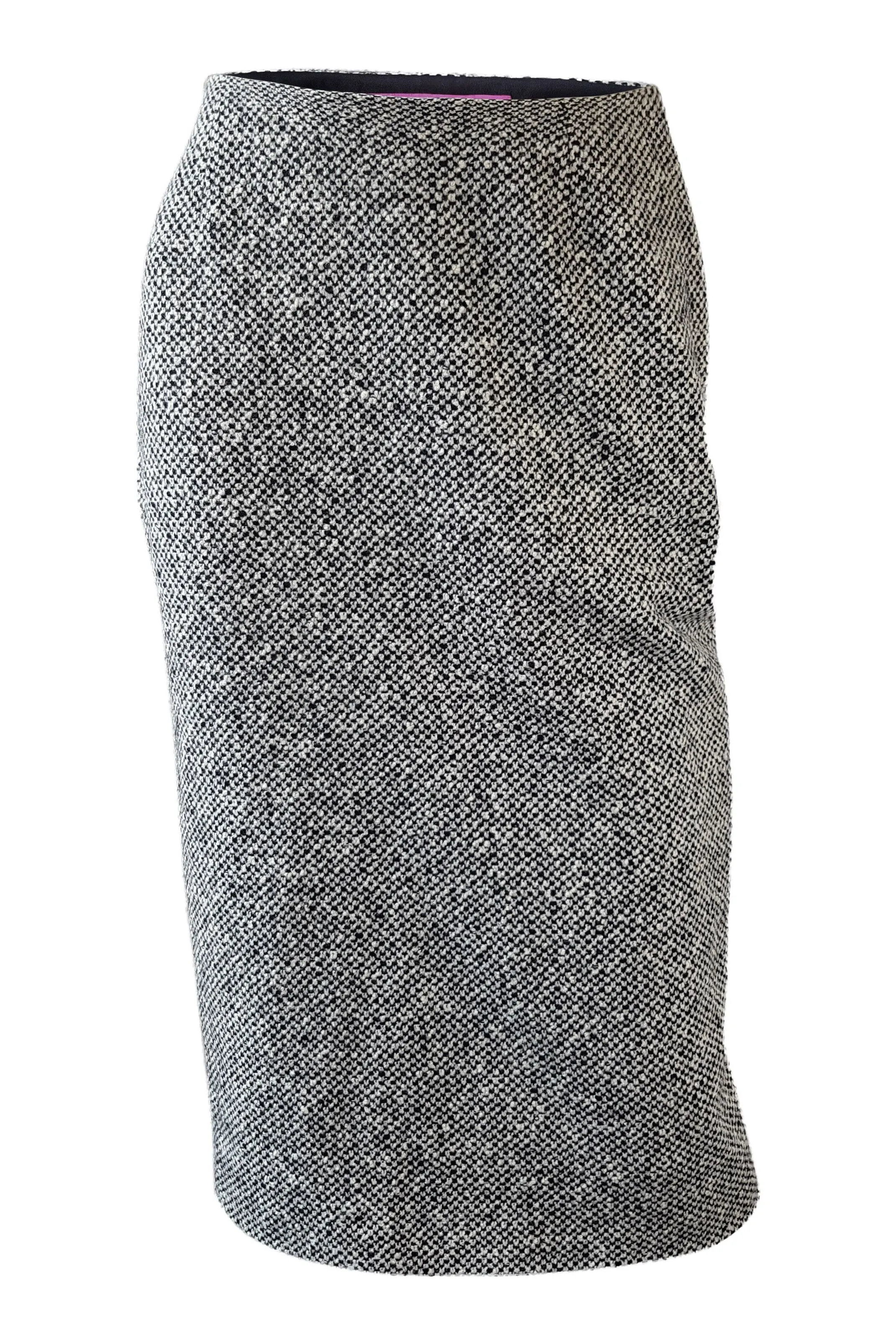 Emanuel Ungaro Vintage Black and White Tweed Pencil Skirt, Italian Size 34
