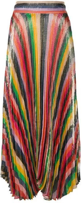 Womens Stylish Katz Sunburst Pleat Midi Skirt - Elegant and Flattering Design