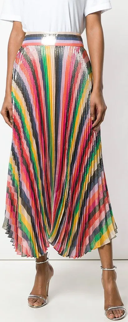 Womens Stylish Katz Sunburst Pleat Midi Skirt - Elegant and Flattering Design