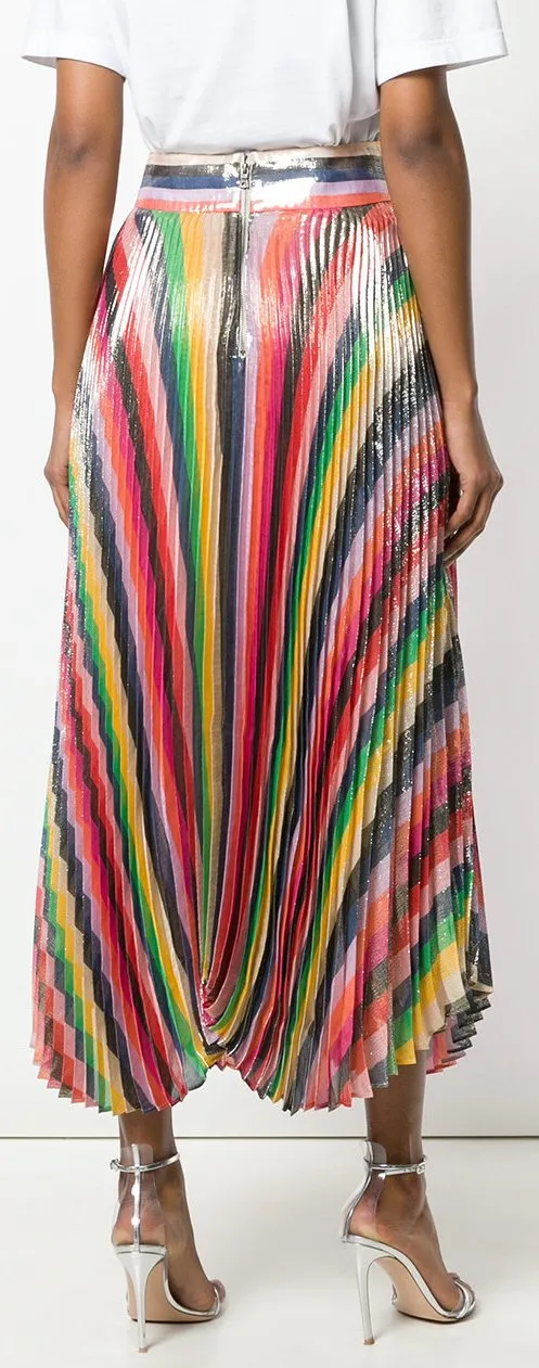 Womens Stylish Katz Sunburst Pleat Midi Skirt - Elegant and Flattering Design