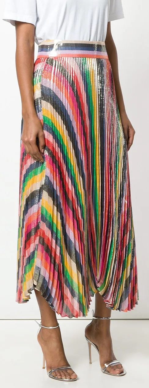 Womens Stylish Katz Sunburst Pleat Midi Skirt - Elegant and Flattering Design