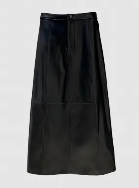 Leather Maxi Skirt in Black - Chic and Stylish Womens Fashion