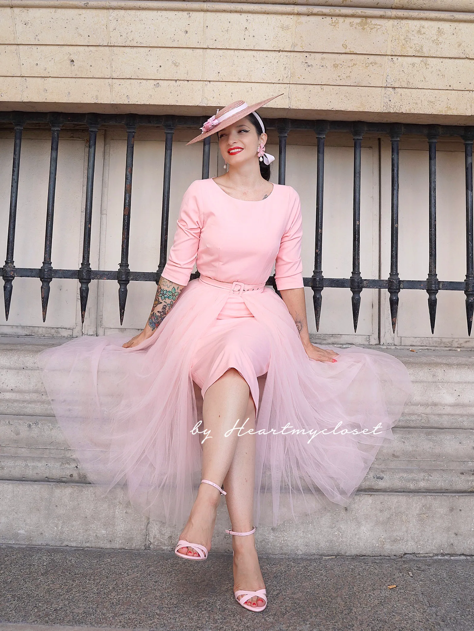 ROSE pencil dress   TULLE skirt wrap